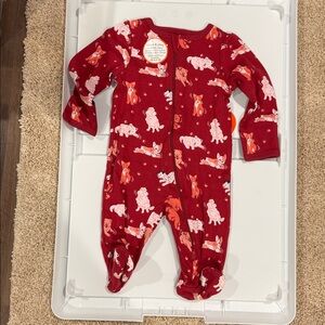 Pink Dog Print Baby Onesie